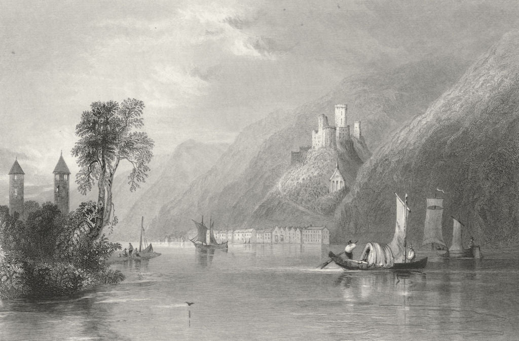 STOLZENFELS. old robber Ft, Rhine. Wright boat 1841 antique print picture